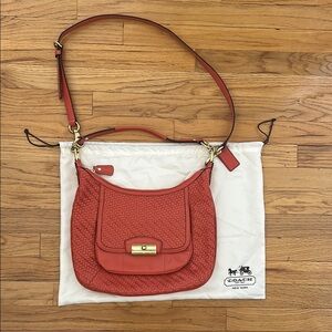 Coach Kristin Woven Leather Hobo